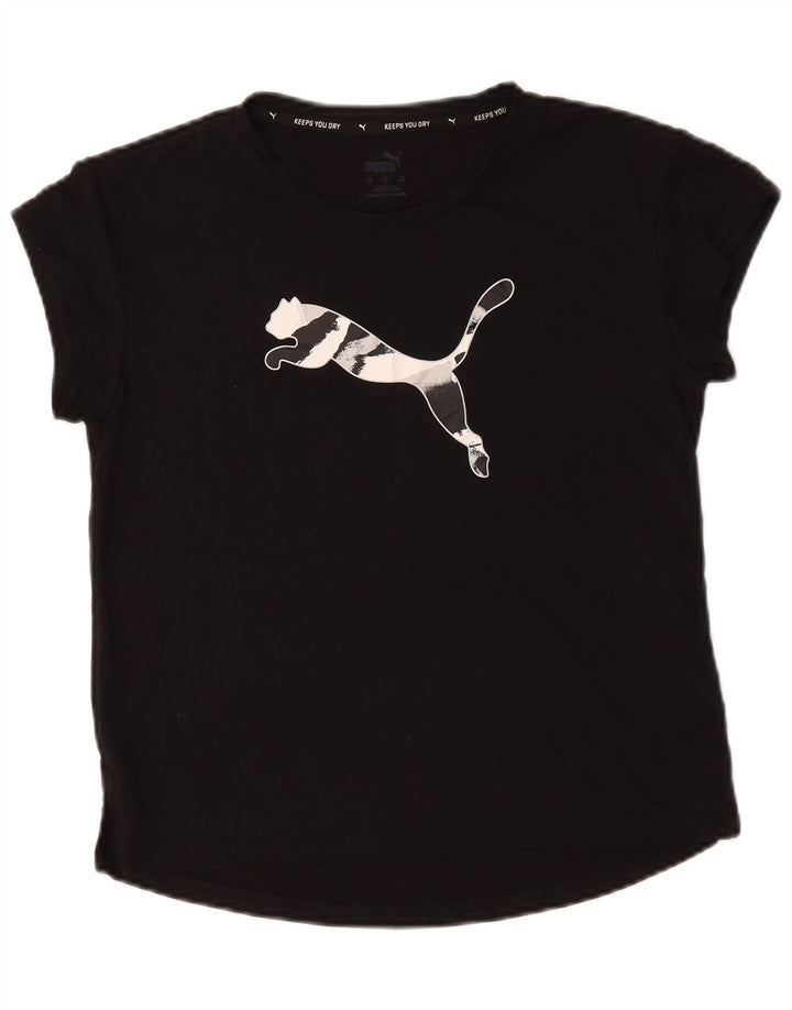 Puma Oversized grafisk T-shirt top UK 6 XS sort polyester