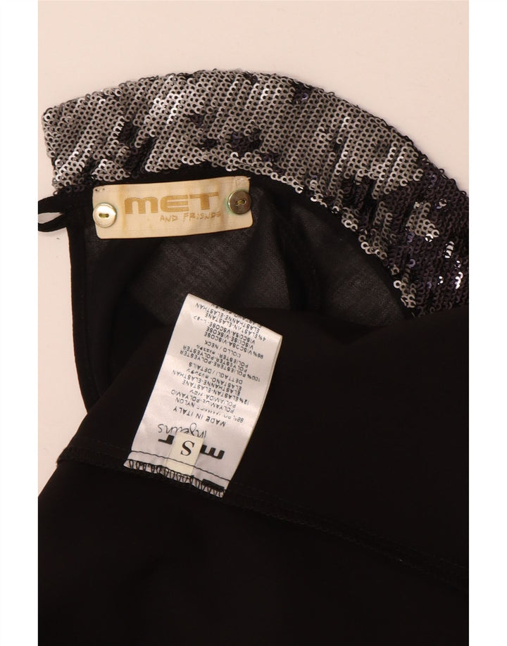 MET ærmeløs swingkjole til kvinder UK 10 Lille sort polyester