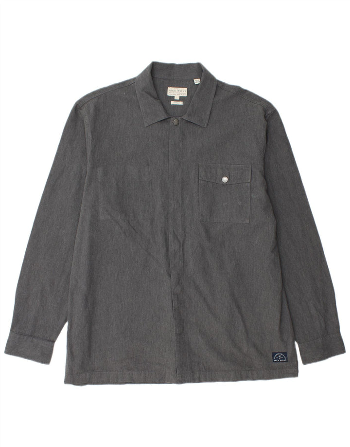 Jack Wills Herre Overshirt Skjorte Stor Grå Bomuld