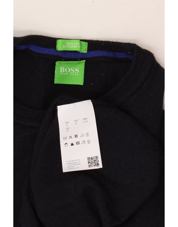 HUGO BOSS Womens Crew Neck Jumper Sweater UK 10 Small Navy Blue Vintage Hugo Boss and Second-Hand Hugo Boss from Messina Hembry 