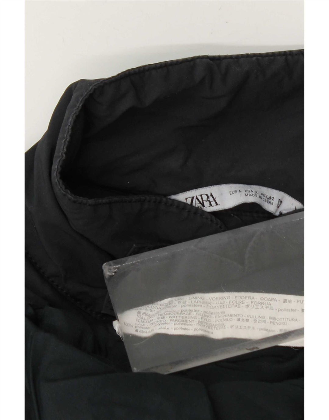 Zara Herre Bomber Jacket UK 40 Large Navy Blue Polyester