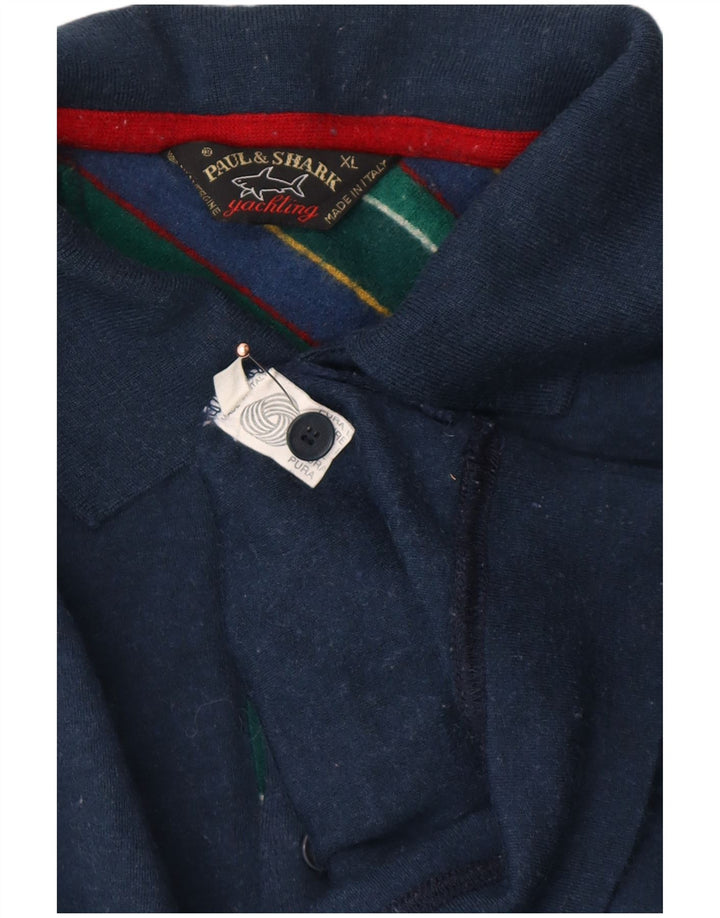 PAUL & SHARK Herre Yachting Polo Shirt XL Navy Blue Wool