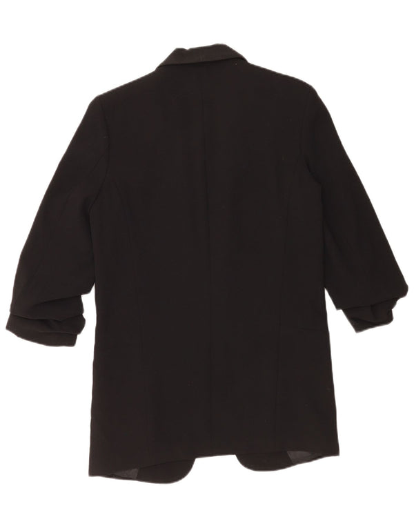 Zara Dame Oversized Blazer Jacket UK 6 XS Sort Polyester