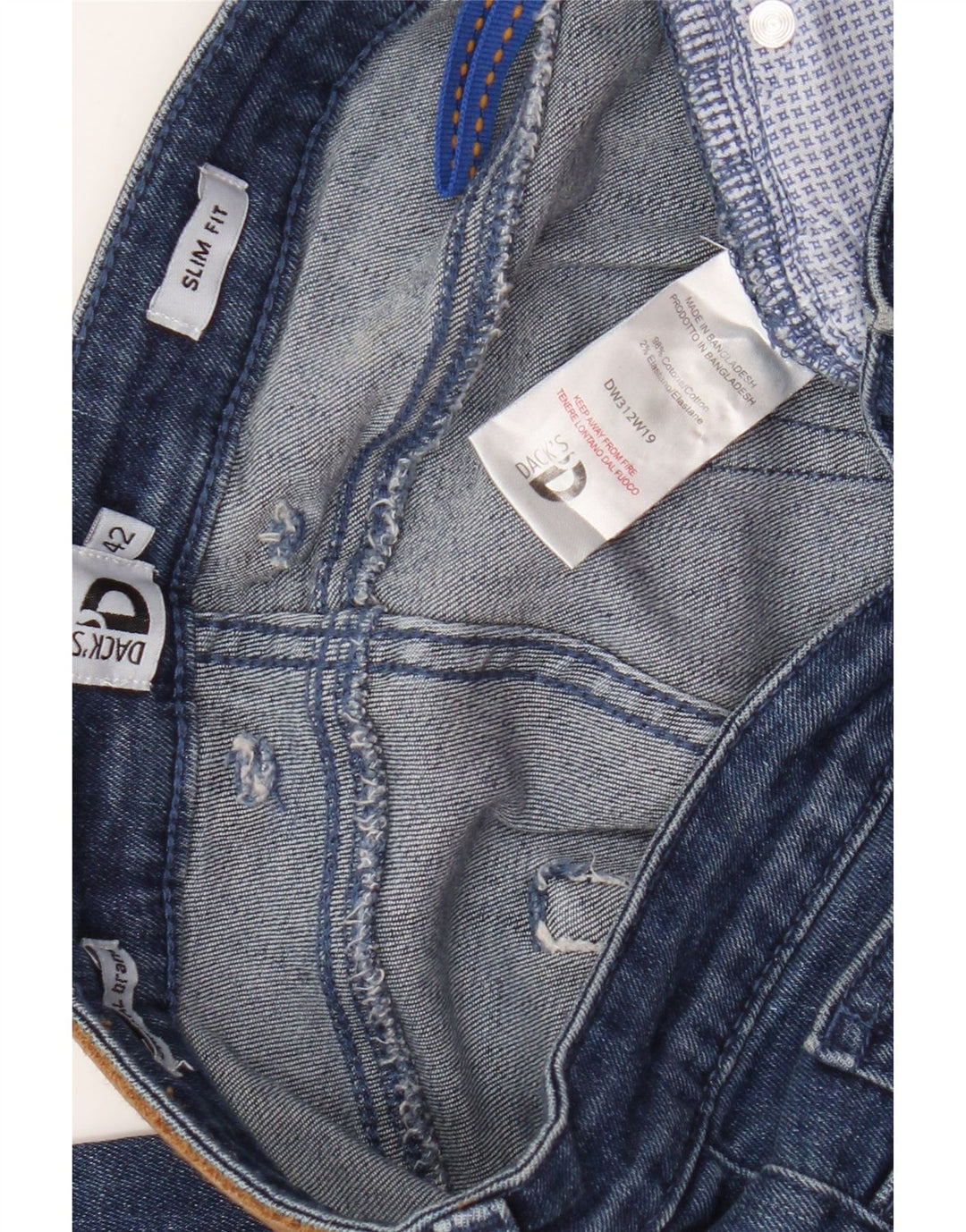 Dacks Dame Slim Jeans IT 42 Medium W30 L28 Blå Bomuld