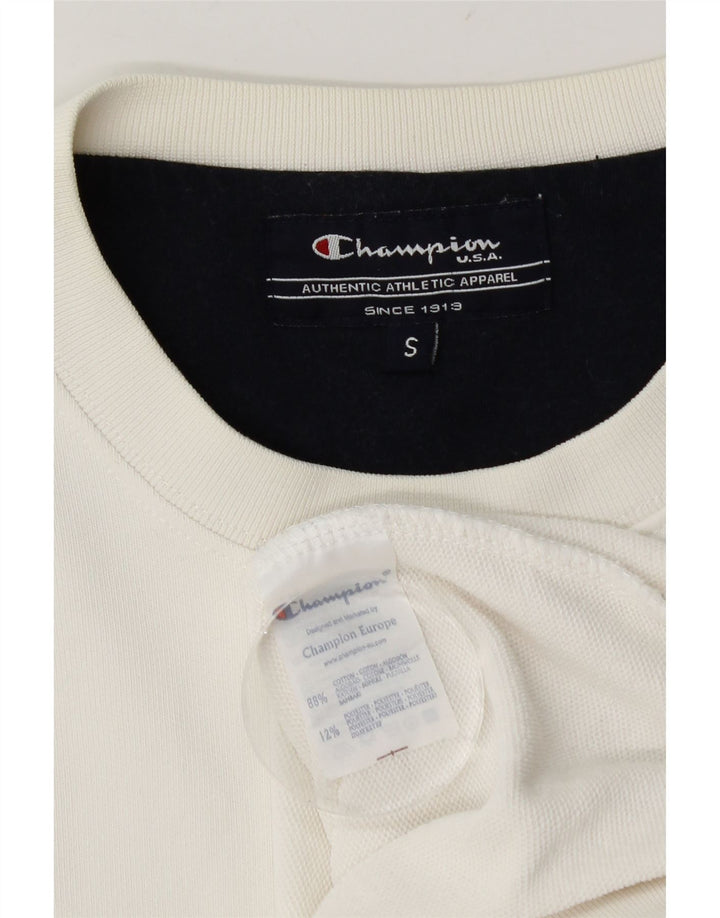 Champion Herre Sweatshirt Jumper Lille Hvid Bomuld
