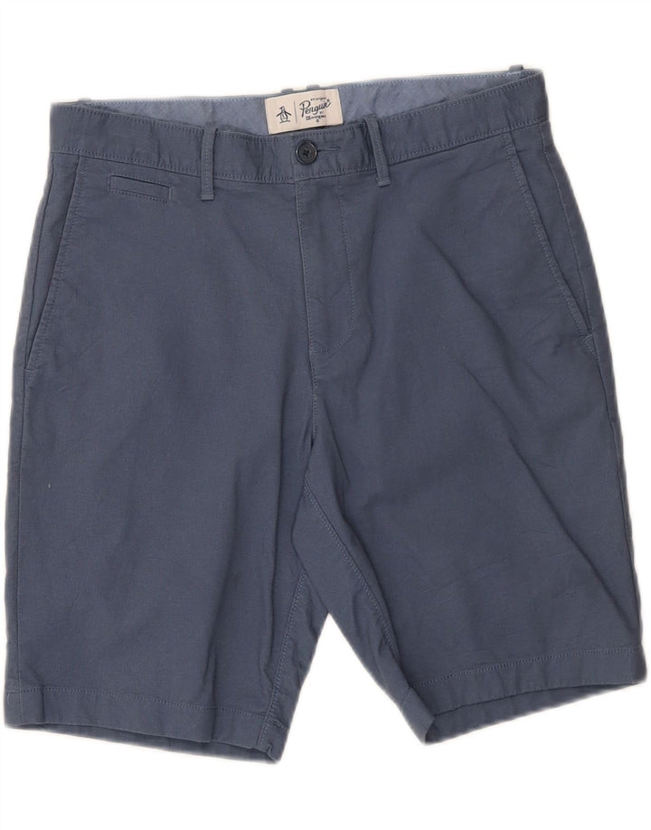 PENGUIN Mens Chino Shorts W30 Medium Blue Cotton Vintage Penguin and Second-Hand Penguin from Messina Hembry 