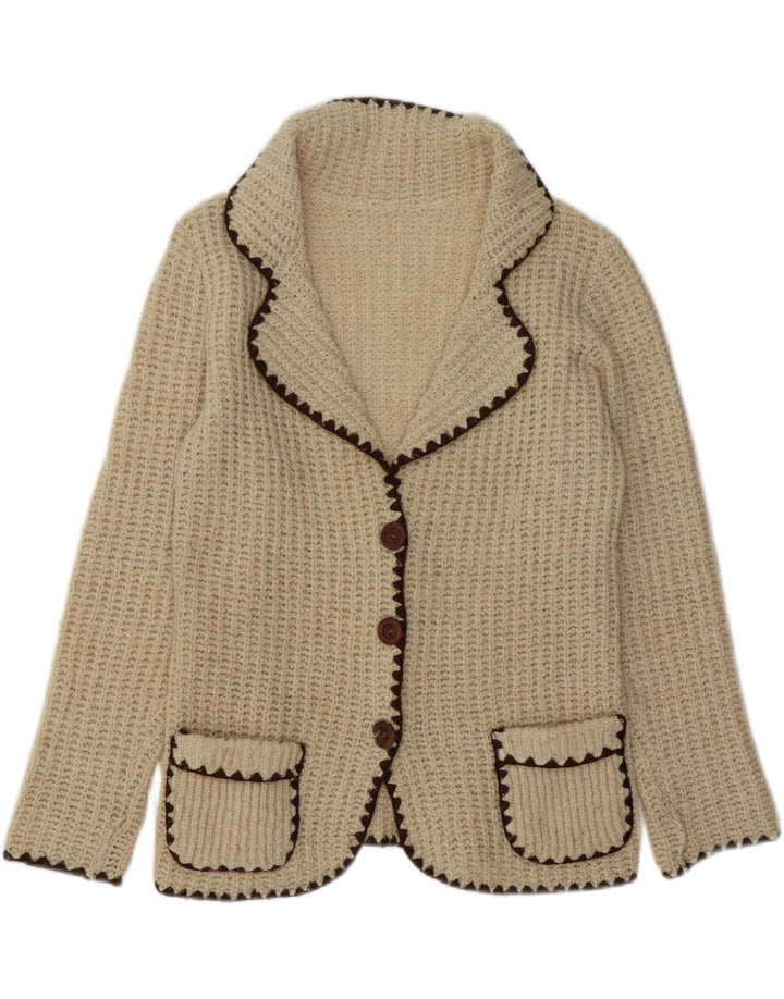 VINTAGE Womens Cardigan Sweater UK 16 Large Off White