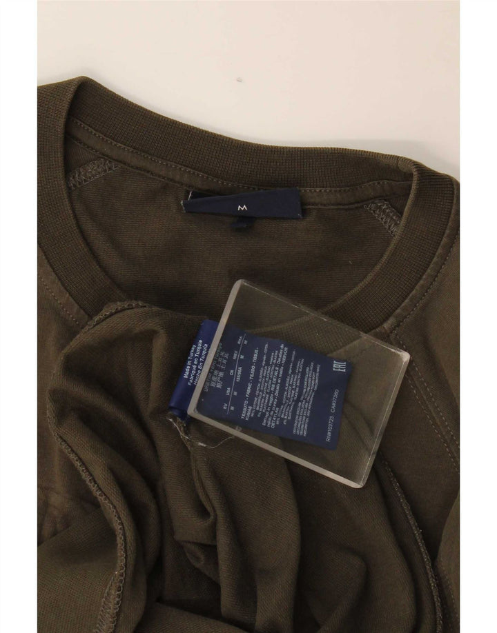 Armani Jeans Herre Grafisk Sweatshirt Jumper Medium Khaki Bomuld