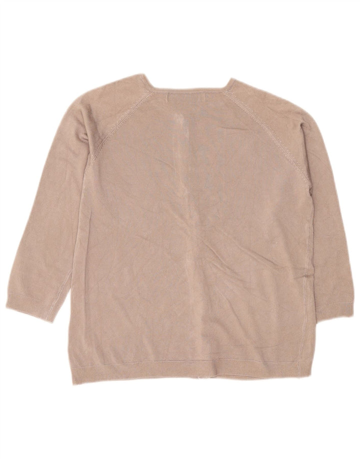 Zara Dame Cardigan Sweater UK 14 Large Grå Viscose