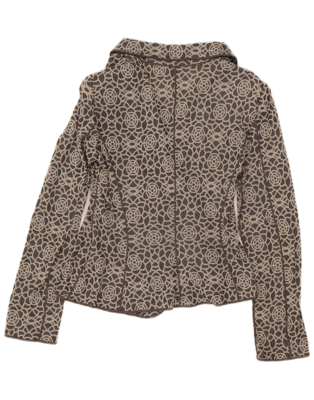 Armani Collezioni Dame Strik Blazer Jakke IT 46 Stor Grå Geometrisk