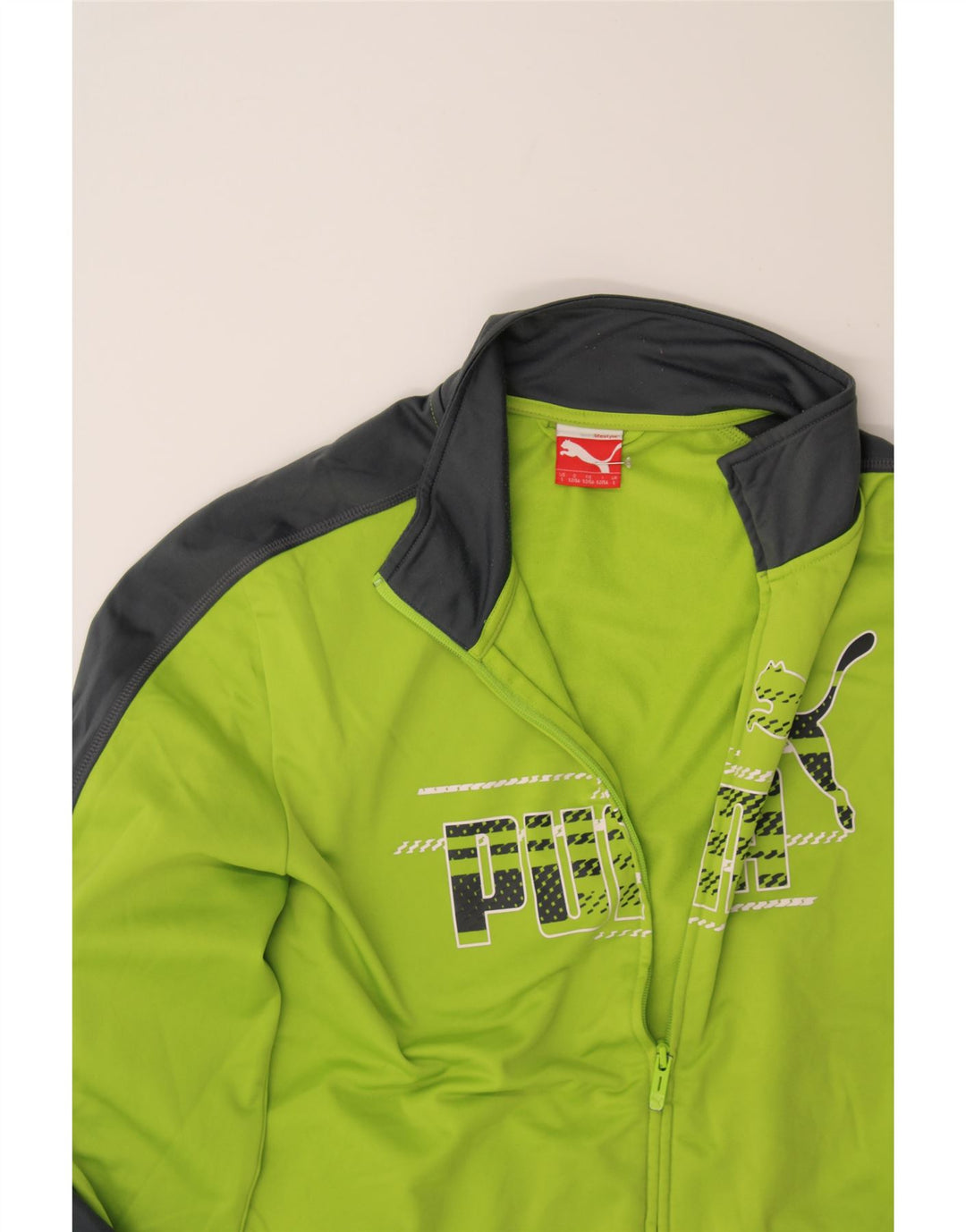 PUMA Mens Graphic Tracksuit Top Jacket Large Green Colourblock Polyester Vintage Puma and Second-Hand Puma from Messina Hembry 