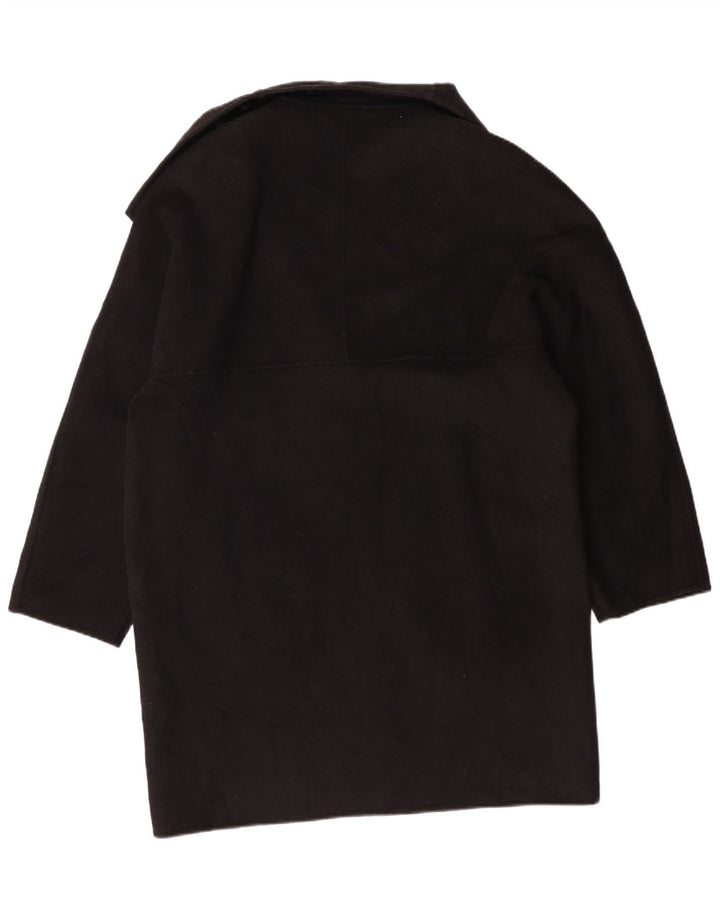 ZARA Dame Overfrakke UK 16 Stor Sort Uld