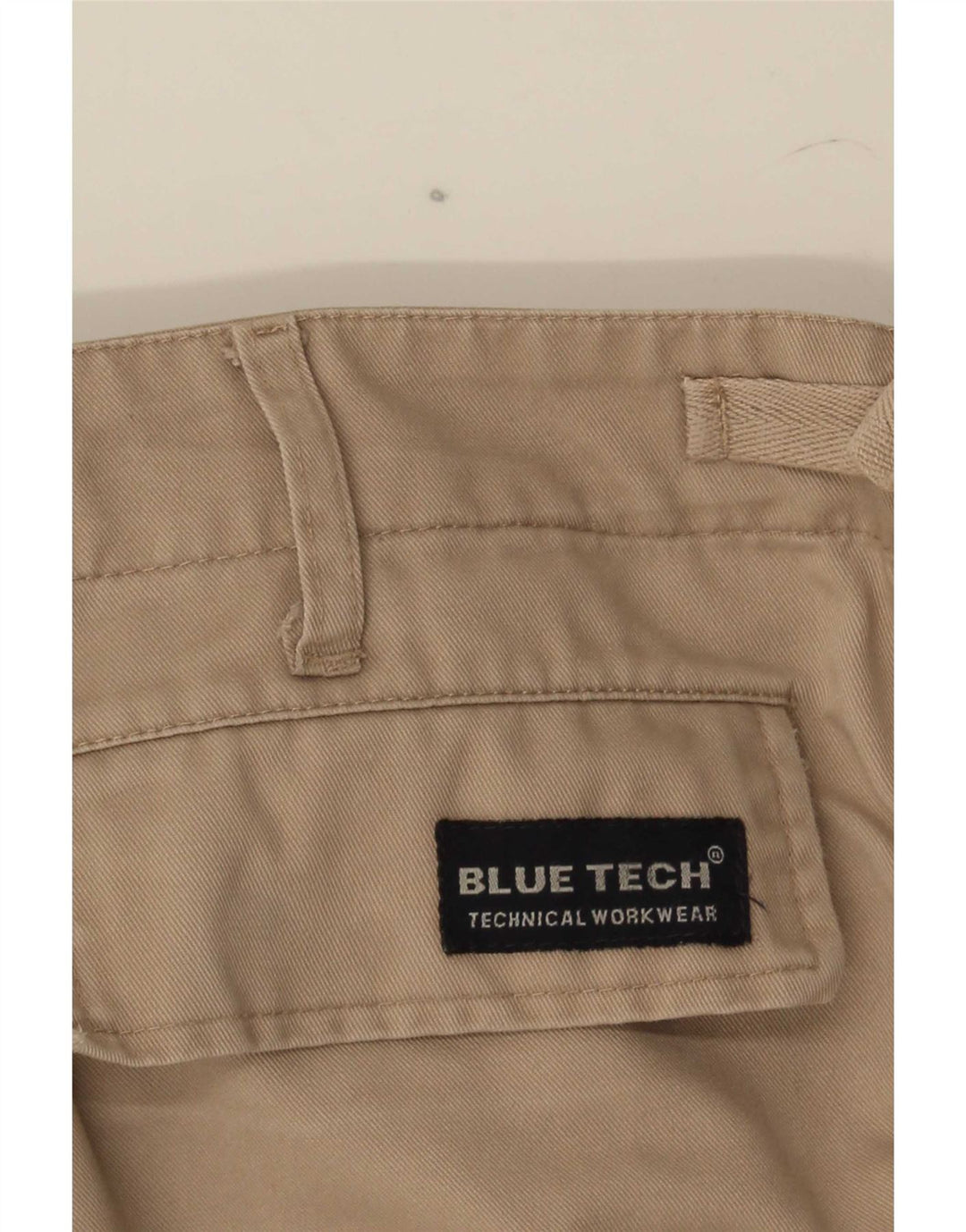Vintage Herre Arbejdstøj Straight Cargo Bukser W38 L30 Beige