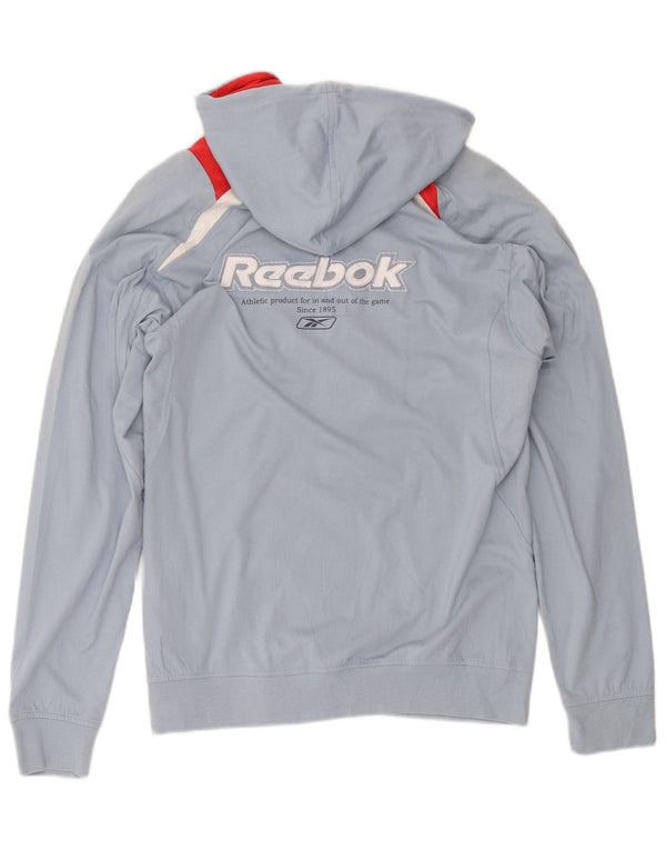 Reebok Hættetrøje med lynlås til mænd Small Blue Colourblock Bomuld