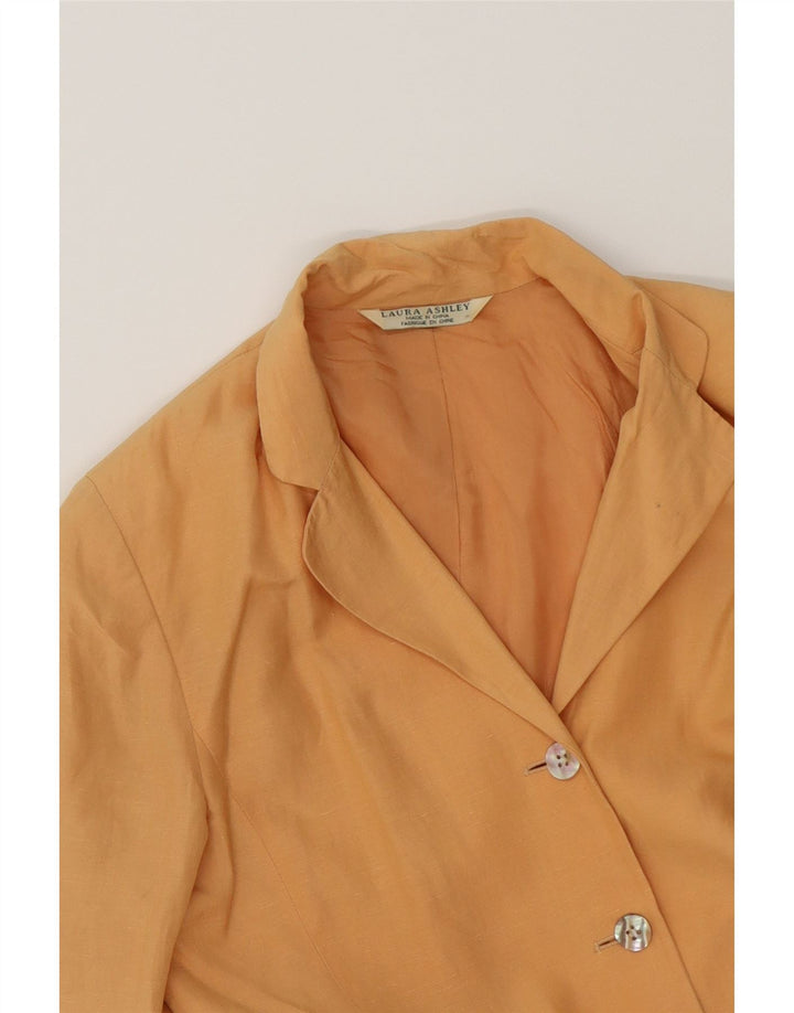 LAURA ASHLEY Womens 3 Button Blazer Jacket UK 10 Small Brown Silk Vintage Laura Ashley and Second-Hand Laura Ashley from Messina Hembry 