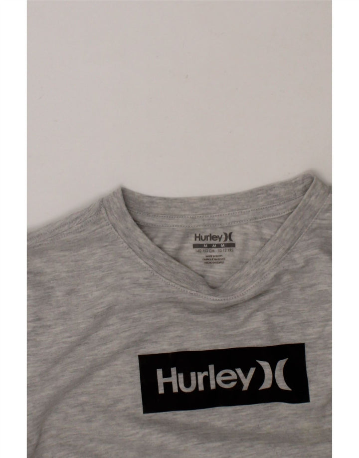 HURLEY Boys Graphic T-Shirt Top 10-11 Years Medium Grey Polyester Vintage Hurley and Second-Hand Hurley from Messina Hembry 