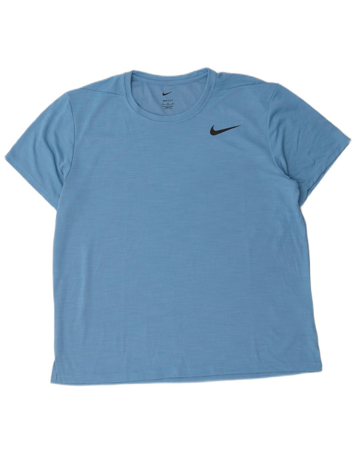 Nike Herre Dri Fit T-Shirt Top XL Blå Polyester