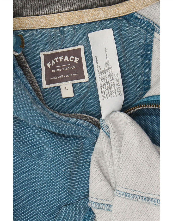 FED FACE Herre lynlås-hals sweatshirt jumper stor blå bomuld