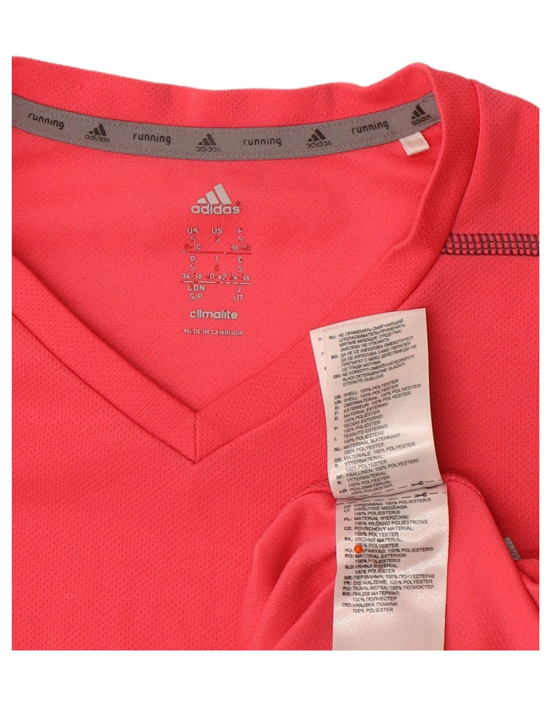 ADIDAS Womens Climalite Top Long Sleeve UK 8/10 Small Pink Polyester Vintage Adidas and Second-Hand Adidas from Messina Hembry 