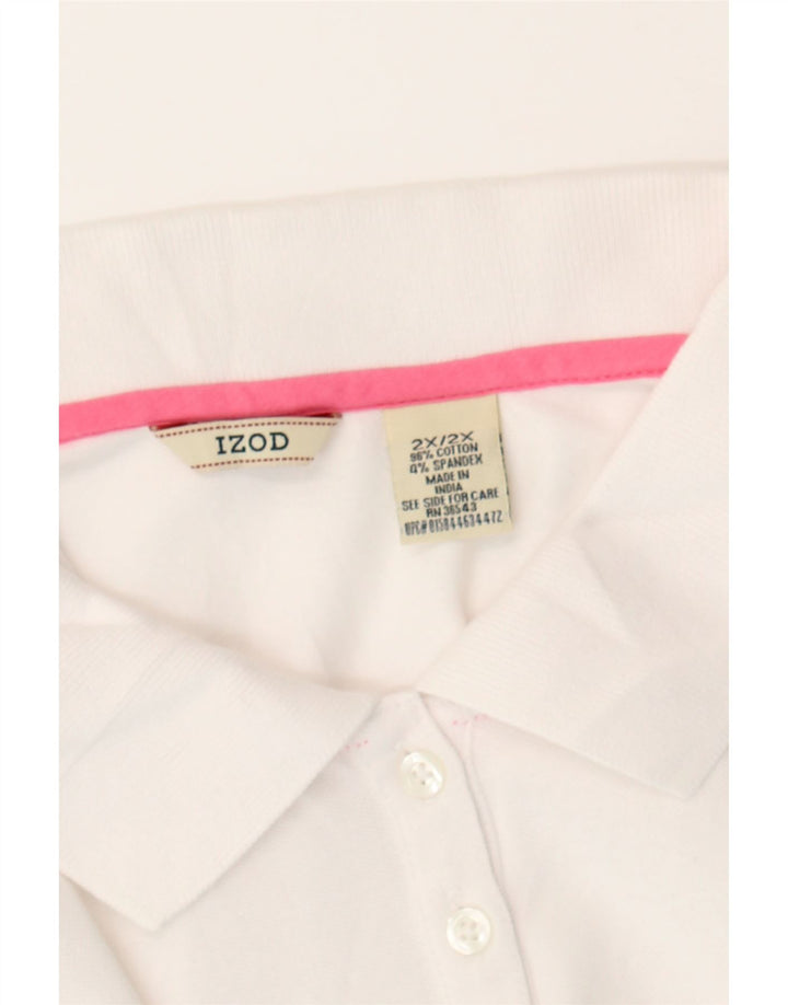 IZOD Womens Polo Shirt UK 20 2XL White Cotton Vintage Izod and Second-Hand Izod from Messina Hembry 