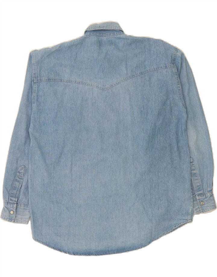VINTAGE Mens Denim Shirt Size 37/38 Small Blue Cotton Vintage Vintage and Second-Hand Vintage from Messina Hembry 