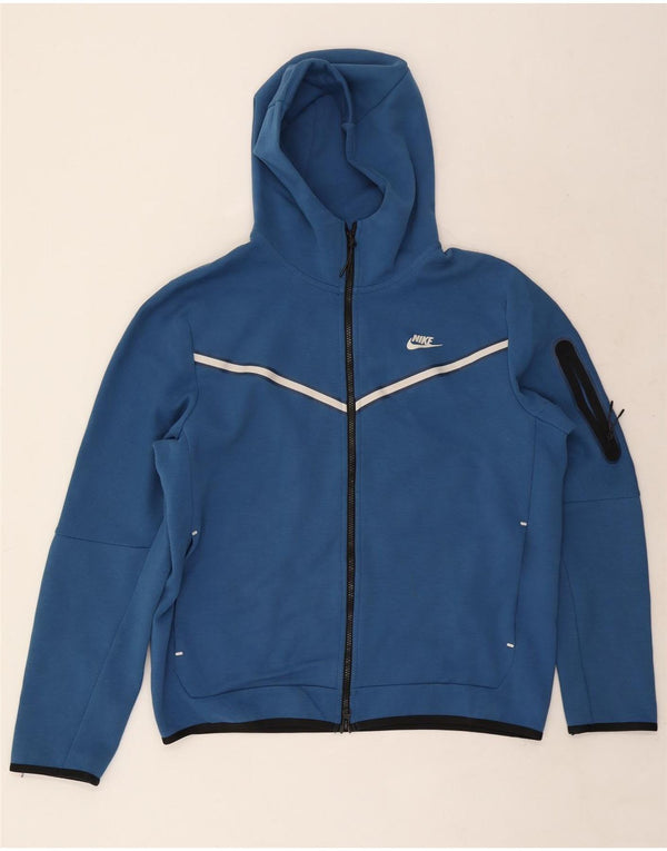 Nike hættetrøje med lynlås til mænd Stor blå stribet bomuld