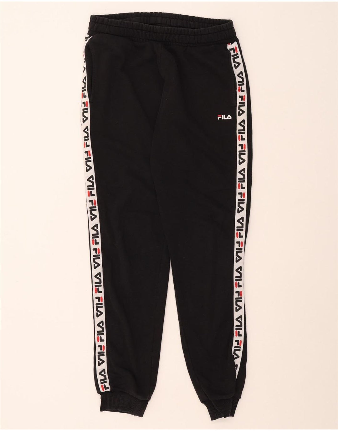 Fila Mens Graphic Tracksuit Trousers Joggers Medium Black Cotton
