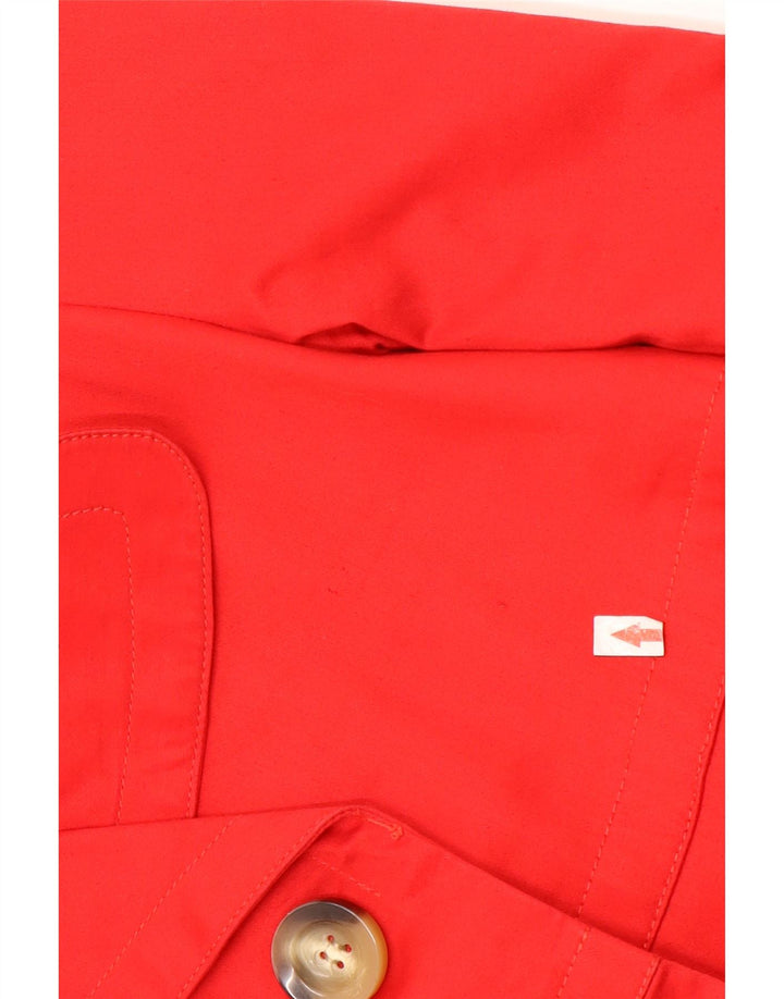 Zara Womens Short Pea Coat UK 14 Medium Red Bomuld