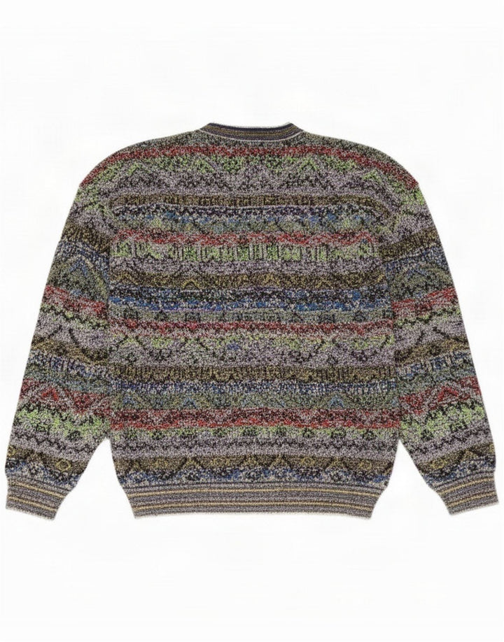 Marcazzani Herre V-hals sweater Medium Flerfarvet Fair Isle Cotton