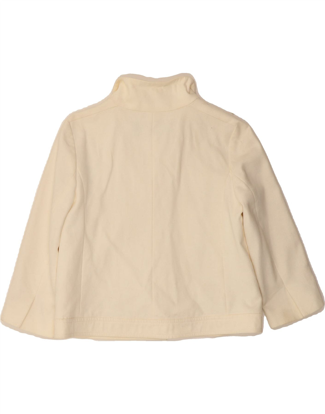 ZARA Womens Crop 3/4 Sleeve Bomber Jacket UK 14 Medium Off White Vintage Zara and Second-Hand Zara from Messina Hembry 