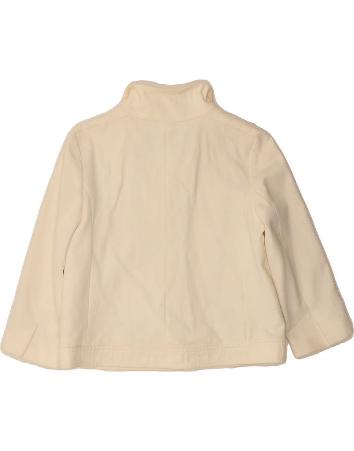 ZARA Womens Crop 3/4 Sleeve Bomber Jacket UK 14 Medium Off White Vintage Zara and Second-Hand Zara from Messina Hembry 
