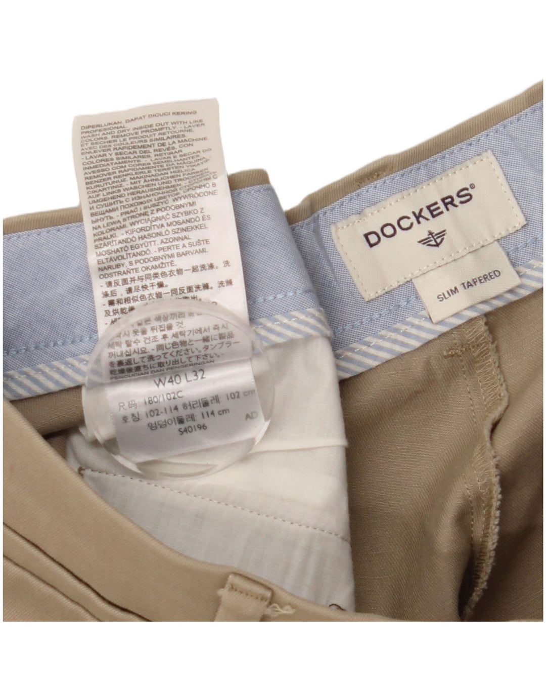 DOCKERS Herre Slim Tapered Chino Bukser W40 L29 Beige Bomuld