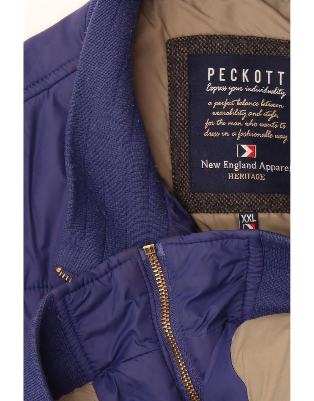 Peckott herre polstret jakke UK 44 2XL marineblå polyamid