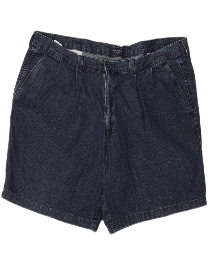 DOCKERS Mens Pegged Denim Shorts W42 2XL Navy Blue Cotton Vintage Dockers and Second-Hand Dockers from Messina Hembry 