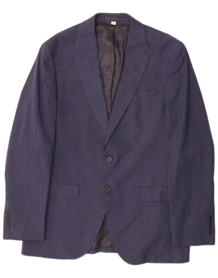Marks & Spencer Herre 2-knaps blazerjakke UK 38 Medium Blue Houndstooth