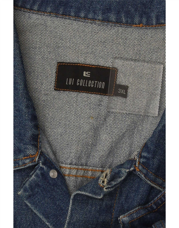 Vintage Herre Denim Gilet UK 46 3XL Blå