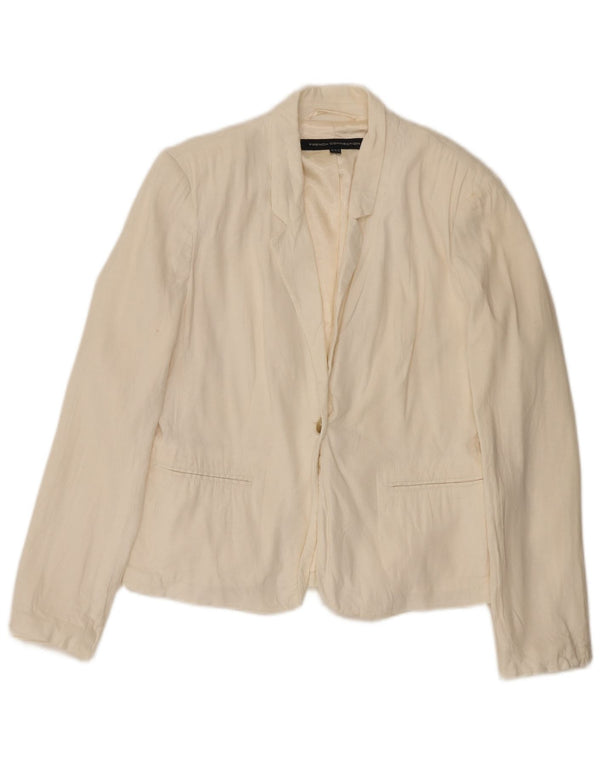 French Connection Dame 1 Knap Blazer Jacket UK 12 Medium White Linen