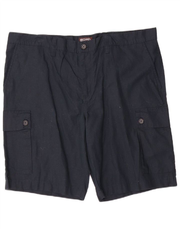 Michael Kors Herre Cargo Shorts W40 XL Navy Blue Linen