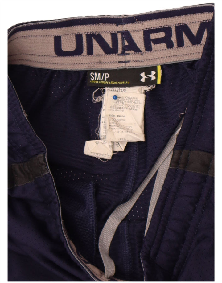 Under Armour Herre Sportshorts Small Navy Blue Colourblock Polyester