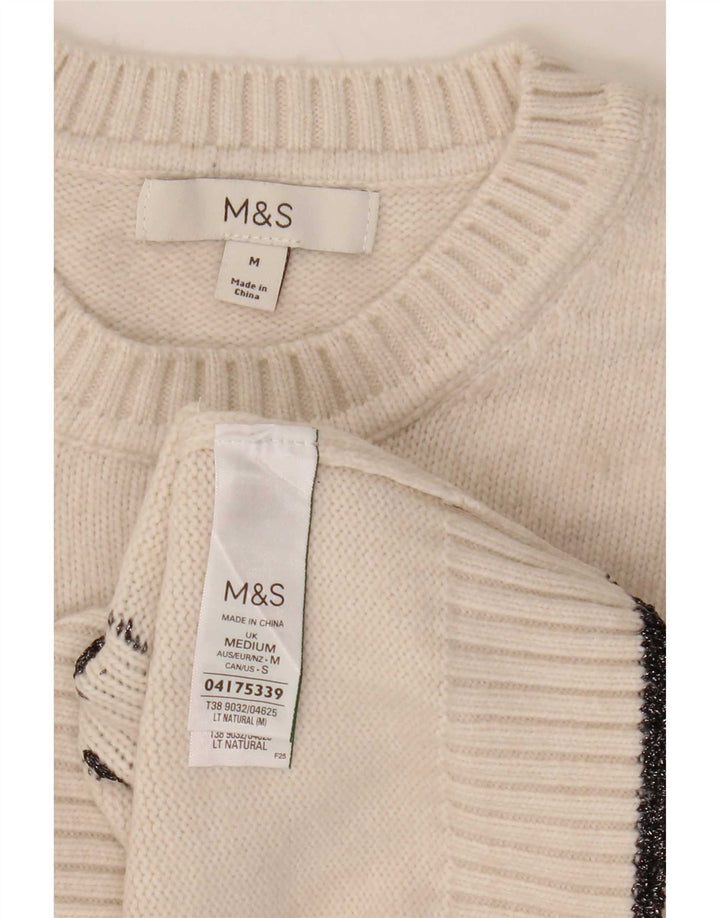 Marks & Spencer Dame sweater med rund hals DK 14 Medium Off White