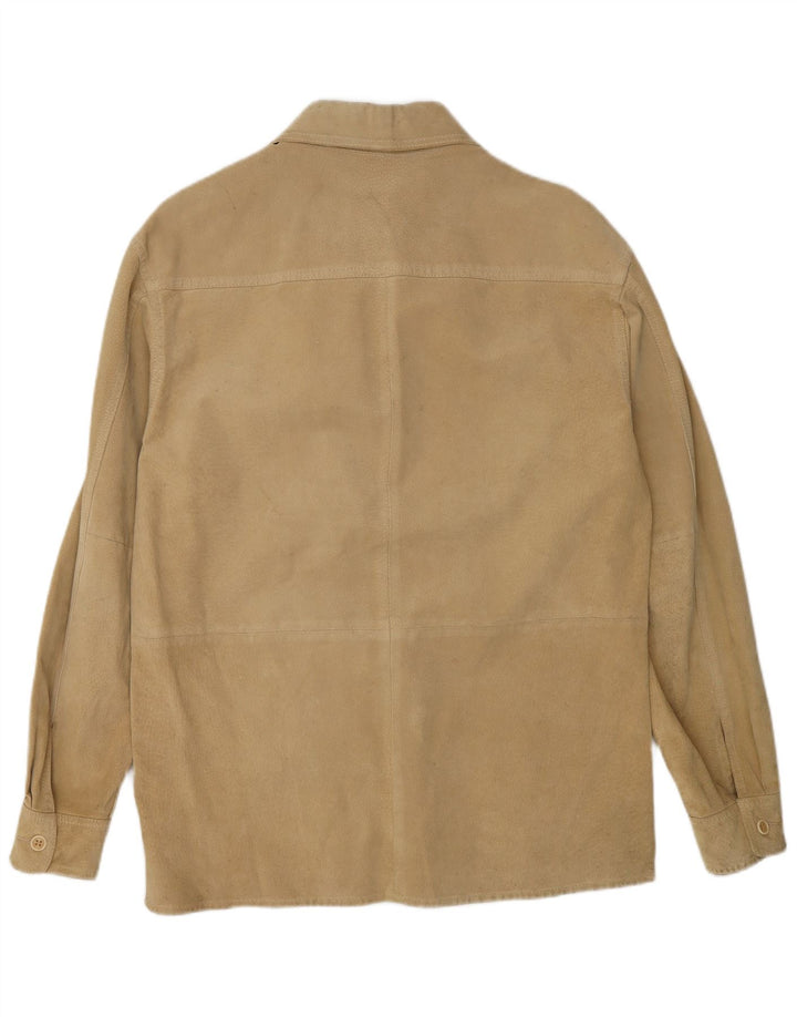 Benetton Herre ruskindsskjorte Medium Beige Læder