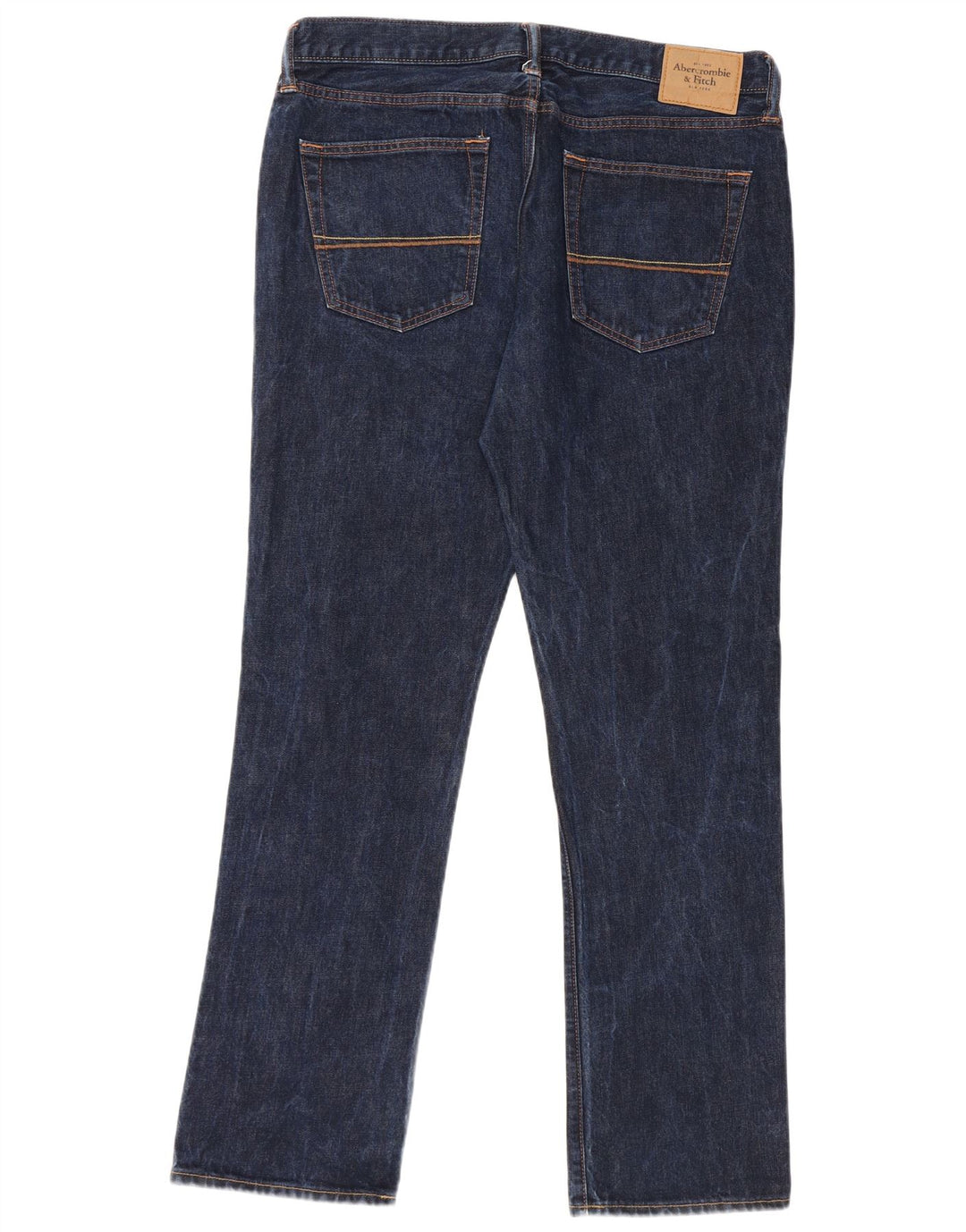 ABERCROMBIE & FITCH Straight jeans til mænd W36 L32 Marineblå bomuld