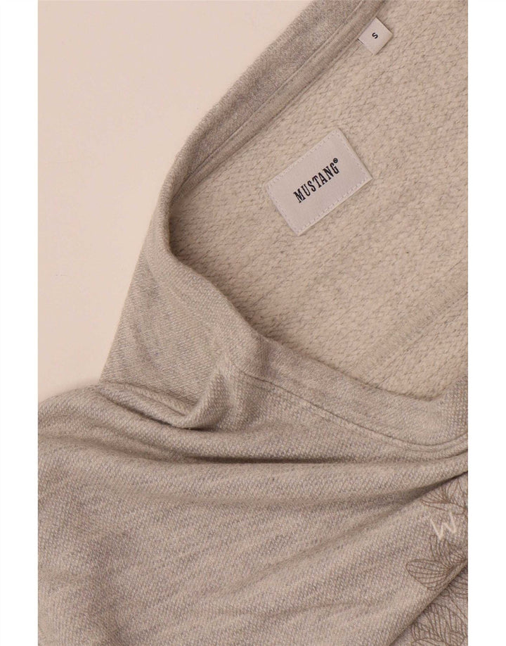 Mustang Dame Grafisk Oversized Sweatshirt Jumper UK 10 Lille Grå
