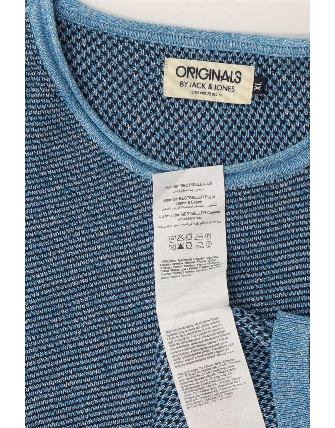 Jack & Jones herre sweater med rund hals XL blå bomuld