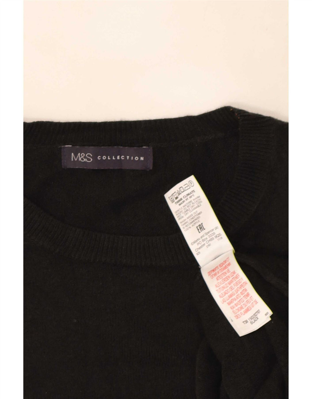 Marks & Spencer Dame Oversized Crew Neck Jumper Sweater UK 16 Large Black