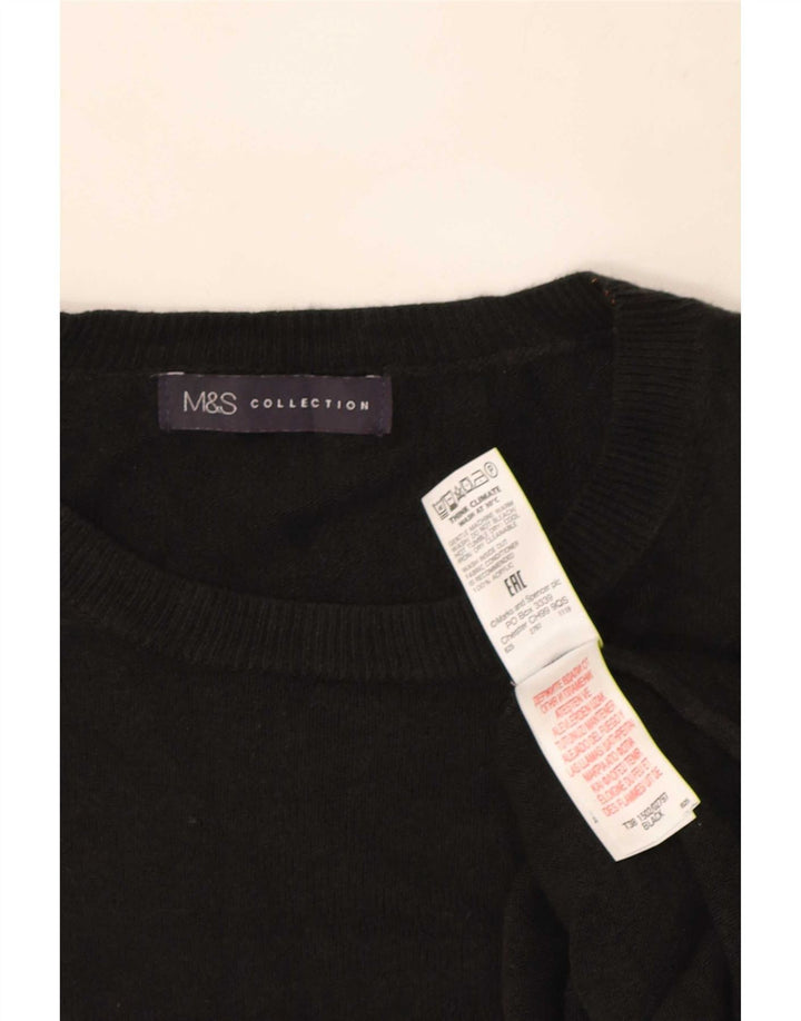 Marks & Spencer Dame Oversized Crew Neck Jumper Sweater UK 16 Large Black