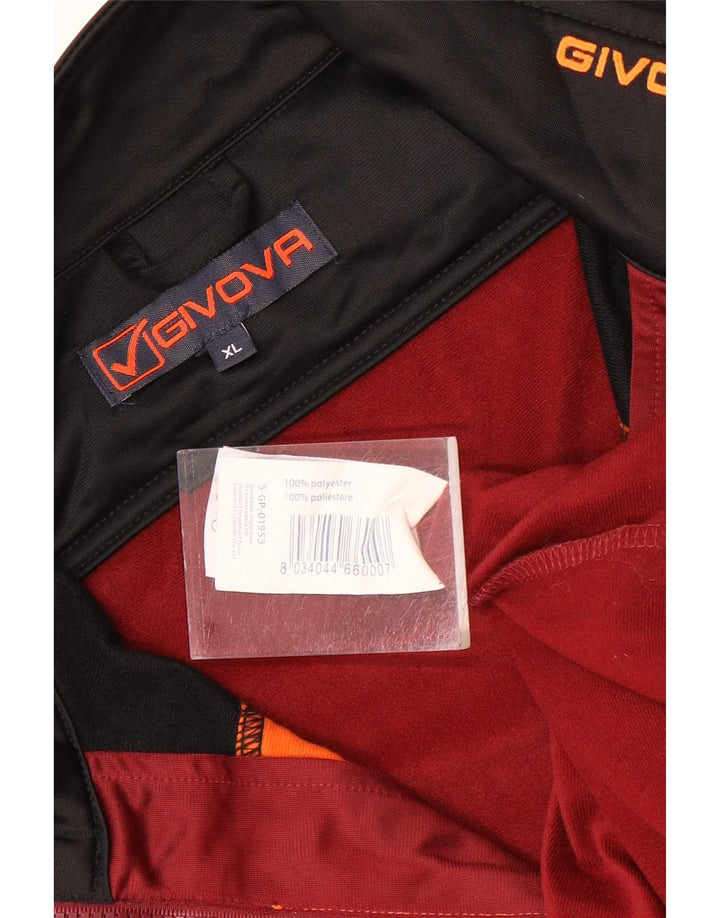 Givova Herre grafisk træningsdragt Topjakke XL Burgundy Colourblock Polyester