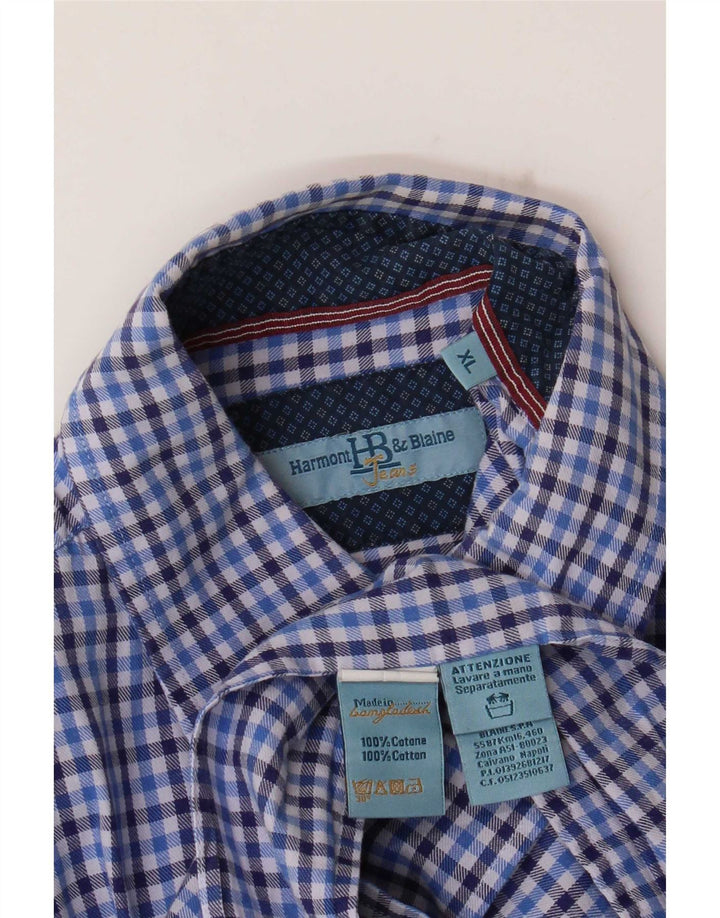 Harmont & Blaine Herreskjorte XL Blå Gingham Bomuld