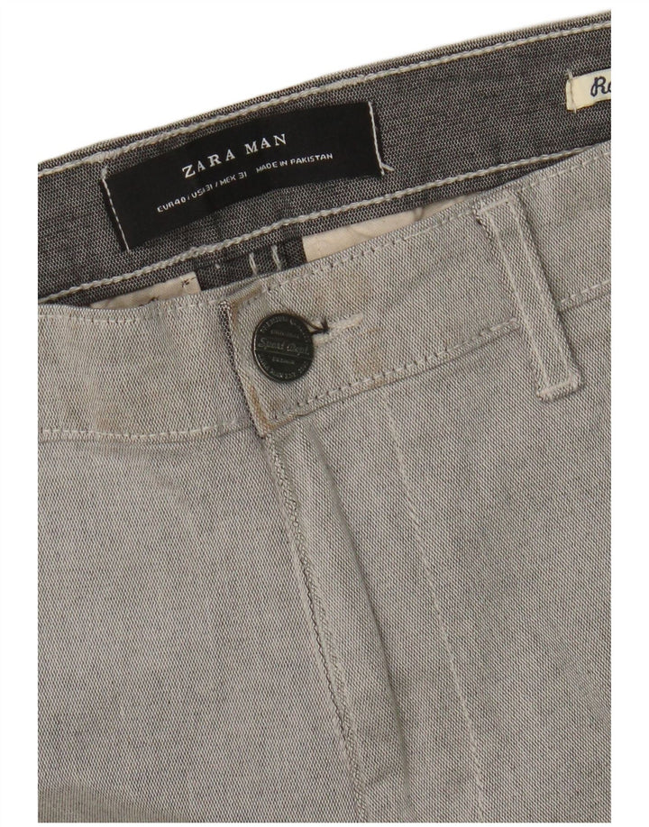 Zara Herre Slim Fit Chinobukser EU 40 Medium W31 L30 Grå