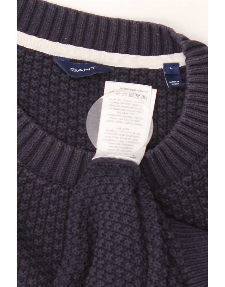 Gant herre rund hals sweater stor marineblå bomuld